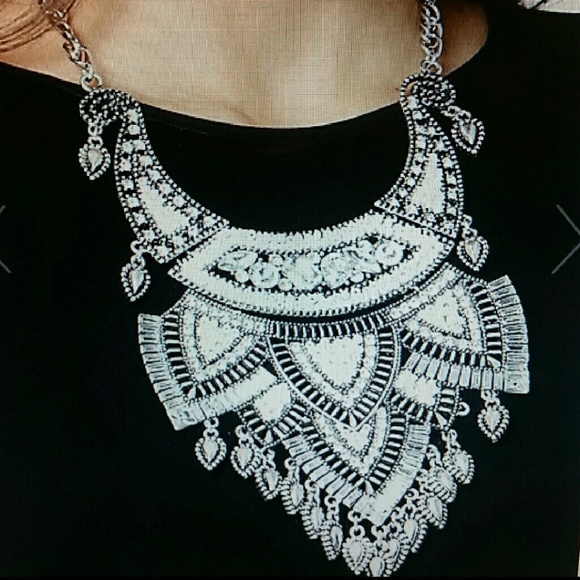 Bebe Crystal Bib Necklace - Picture 3 of 3